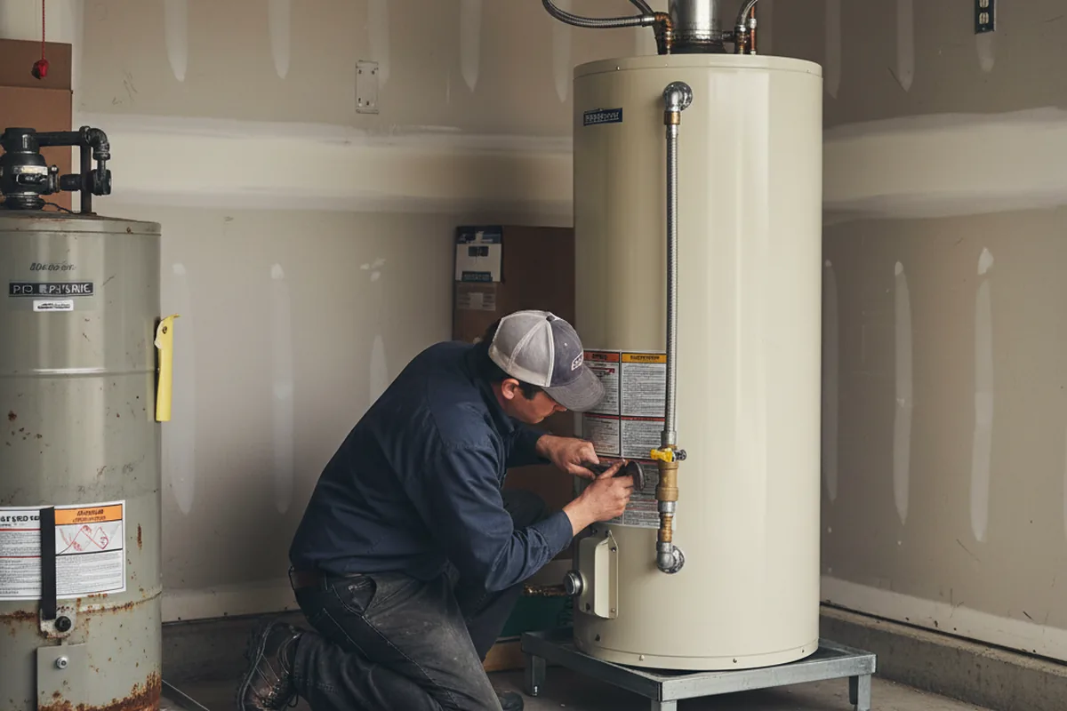 Water heater and shutoff valve replacement in Lucernemines